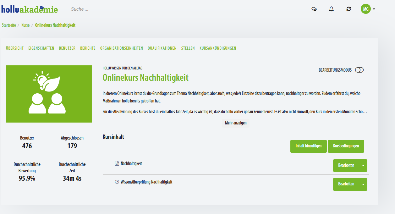 Onlinekurs Nachhaltigkeit